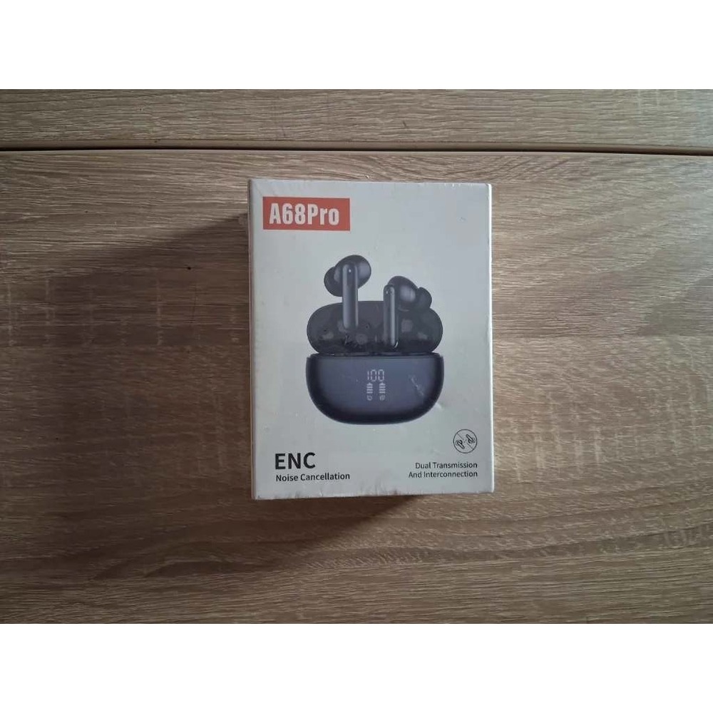 A68Pro Wireless Earbuds ENC Noise Cancelling Bluetooth 5.3 Headphones Black